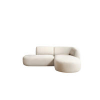 ECKSOFA L-Form Luna, stoff Lins, Creme, Rechts - Creme, Holz (242/188cm) - Kaiser Möbel