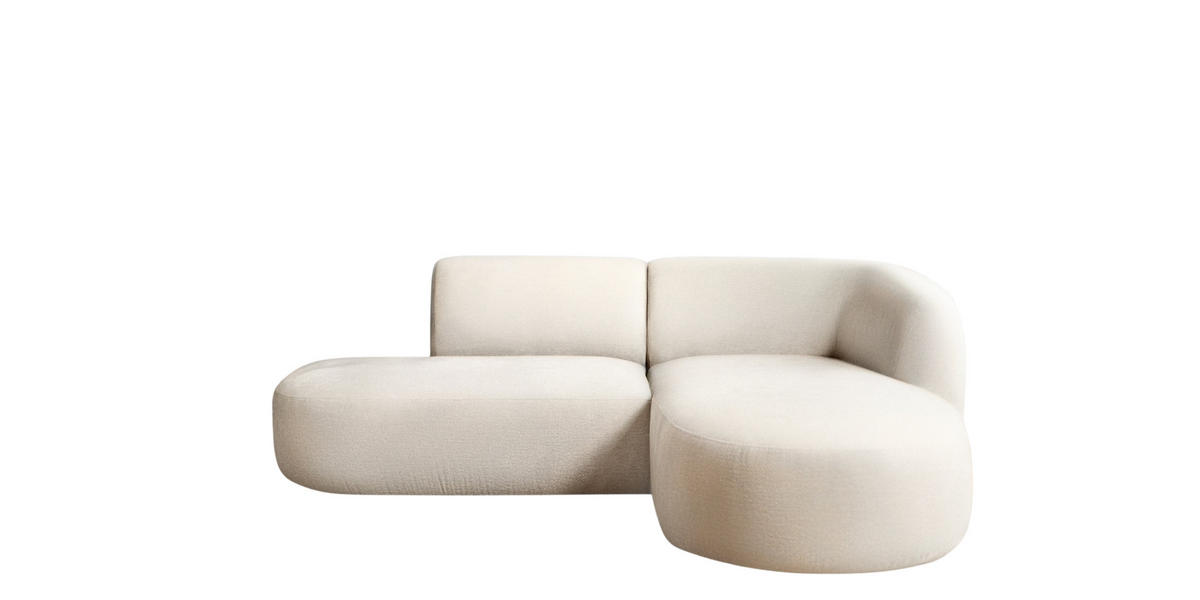 ECKSOFA L-Form Luna, stoff Lins, Creme, Rechts - Creme, Holz (242/188cm) - Kaiser Möbel