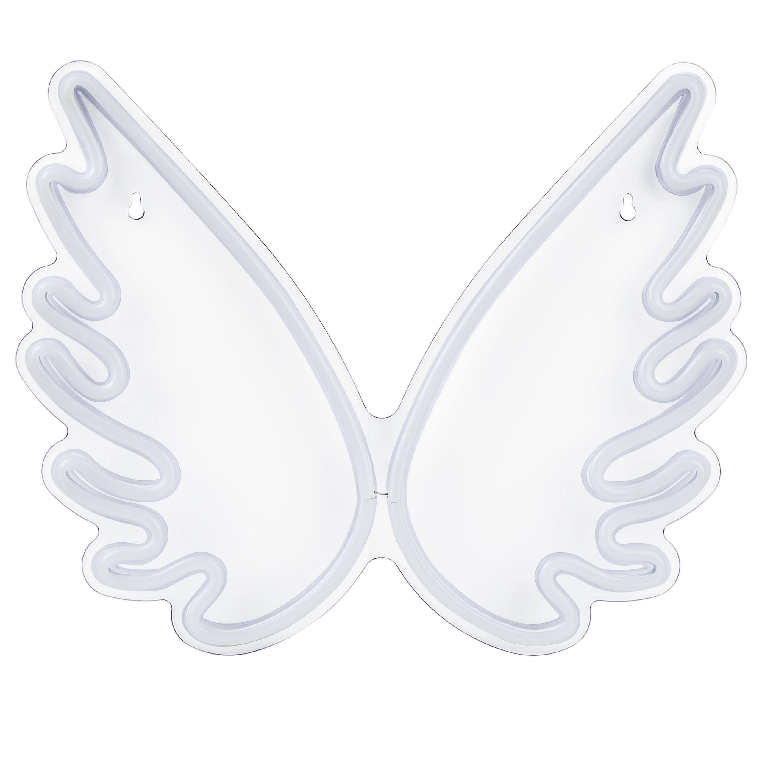 NEONLICHT LED Wanddeko weiß Engelsflügel 33 cm GABRIEL - Weiß, Kunststoff (2/40/33cm) - Beliani