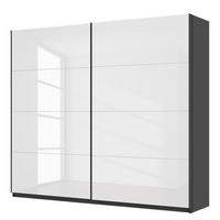 SCHWEBETÜRENSCHRANK - Weiß Hochglanz/Grau, Holzwerkstoff (270/236/68cm) - home24
