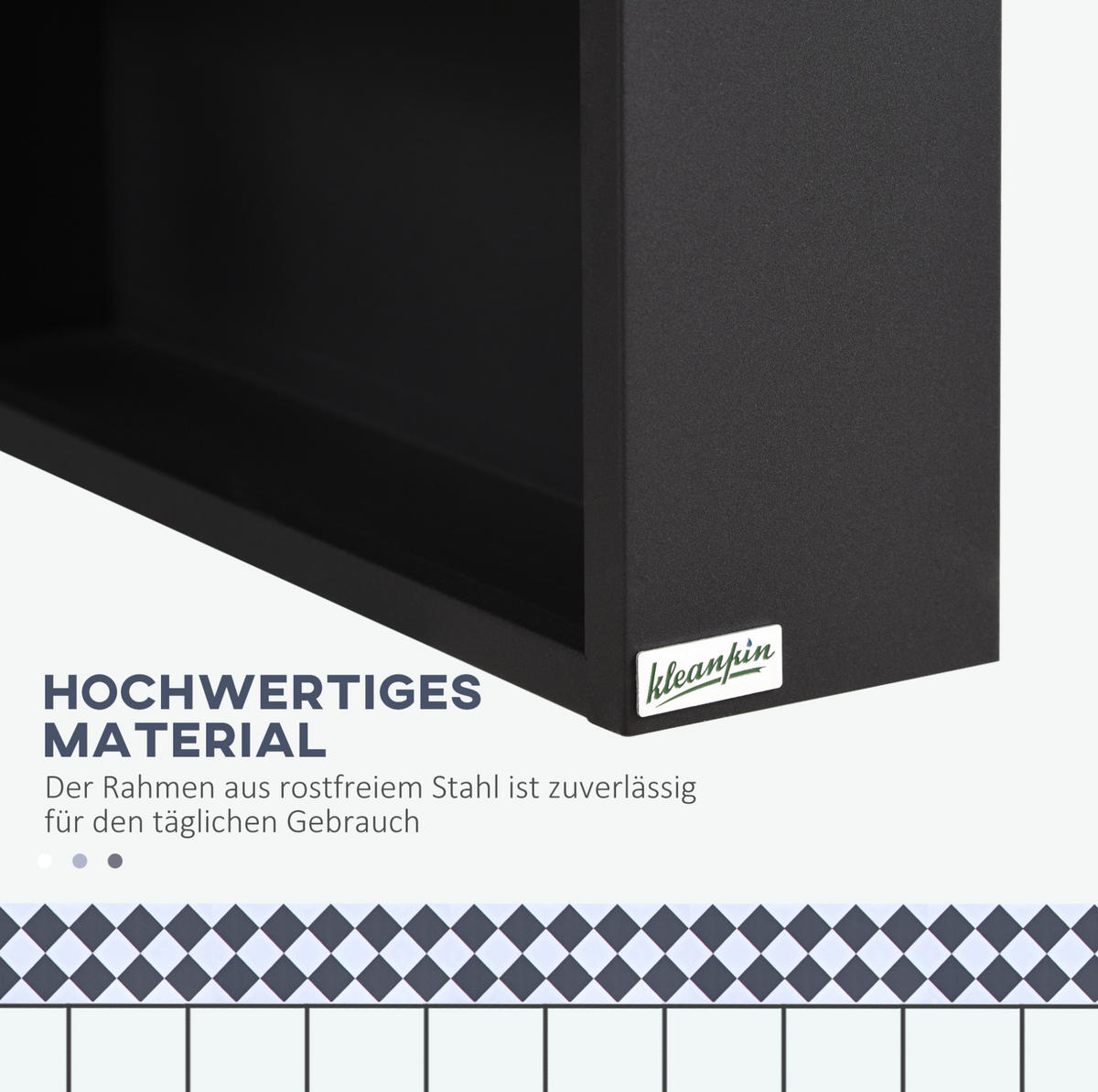 BADEZIMMERSPIEGELSCHRANK 46x13.5x58 cm Schwarz mit Spiegeltür & 3 Regalfächern - Schwarz, Metall (46/58/13.5cm) - Modfu