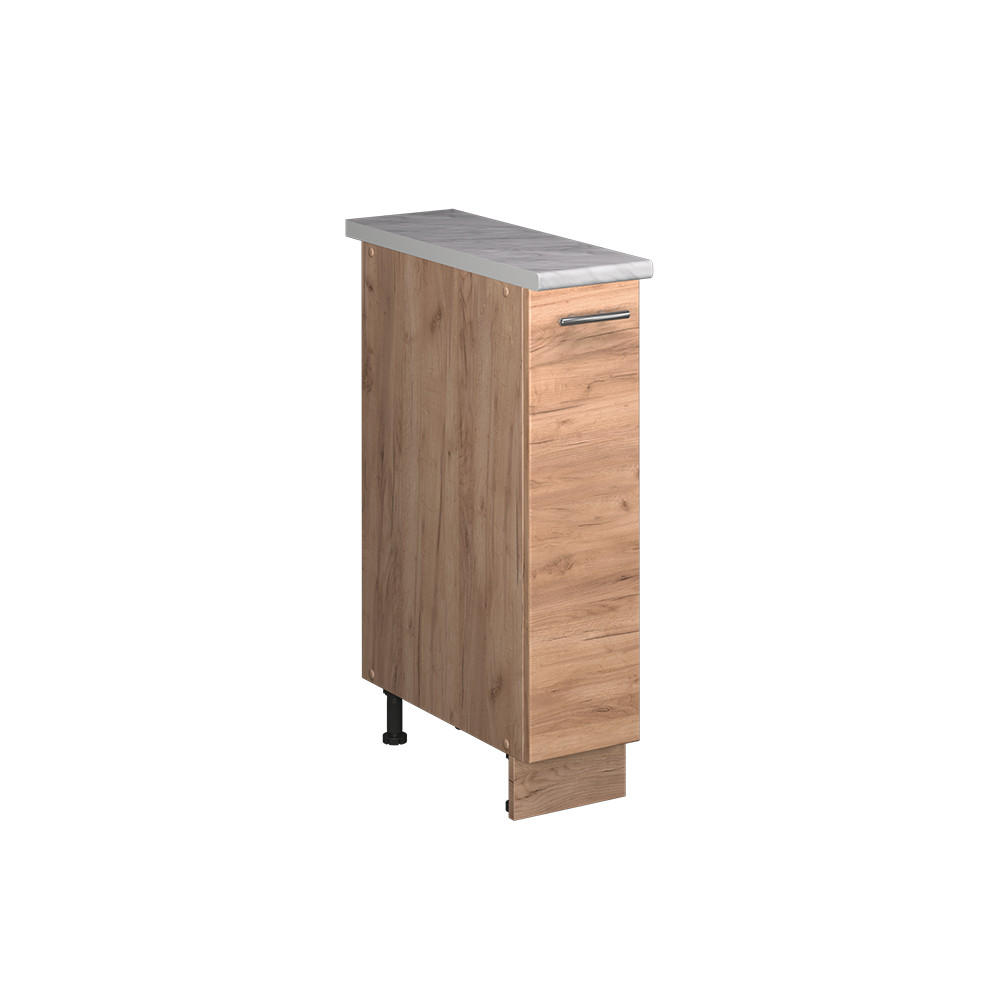 APOTHEKERSCHRANK Fame-Line, Goldkraft Eiche/Goldkraft Eiche, 20 cm, AP Marmor - Honigeiche, Holzwerkstoff (20/82/60cm) - Vicco