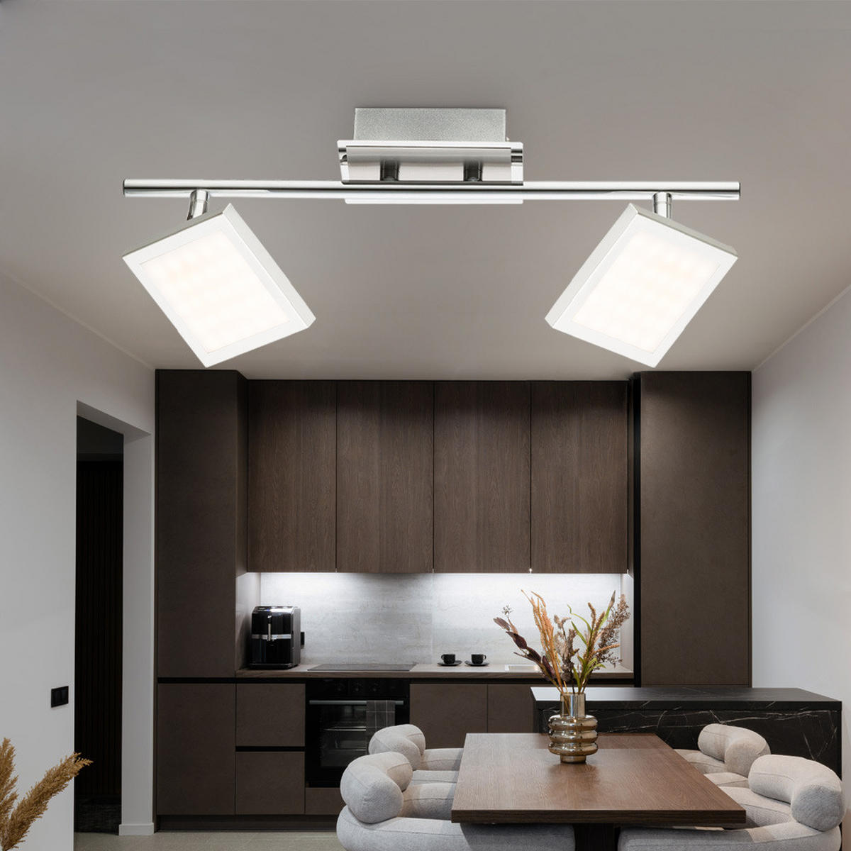 LED DECKENLEUCHTE Tombel Silber Chrom - Silberfarben, Metall (40/9.5/13cm) - Globo Lighting