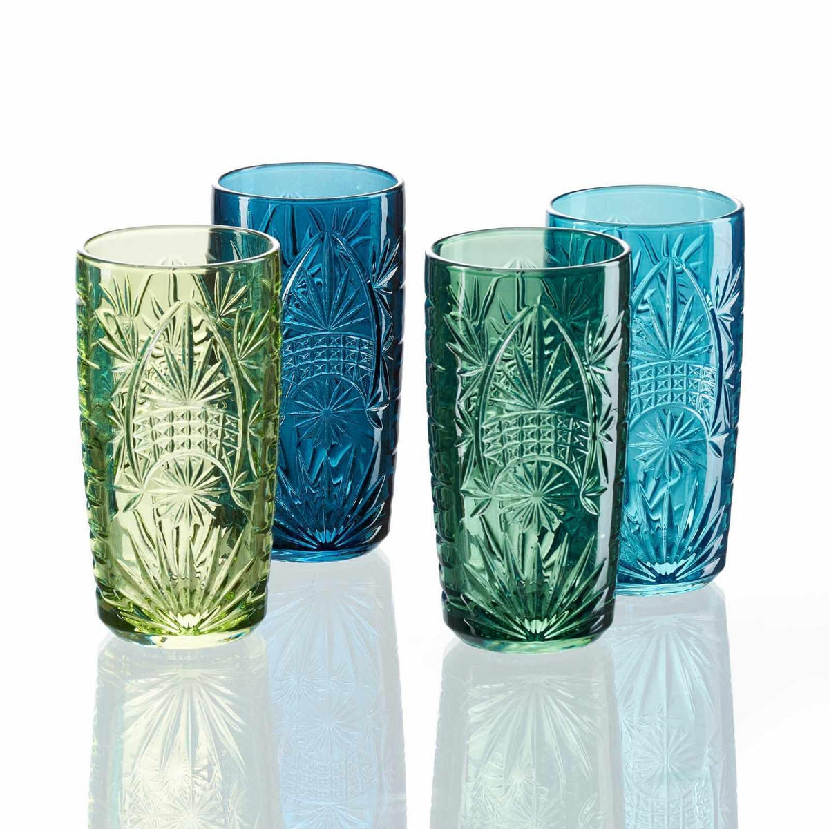 LONGDRINKGLÄSER Bari blau-grün 360 ml 12er Set - Blau/Grün, Glas (360L) - Ritzenhoff Breker