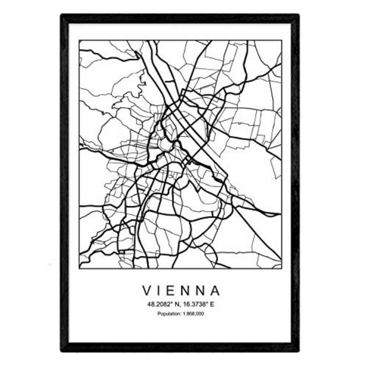 POSTER Wien Nordischer Stil A3 Rahmenlos - Klar, Papier (29.7/5/42cm) - Nacnic