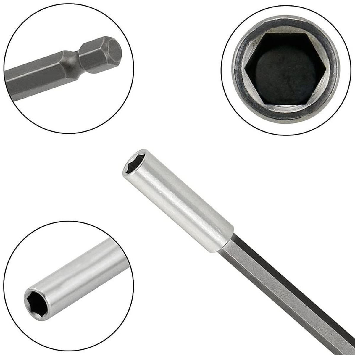 BIT-SATZ,VERLÄNGERUNGSSTANGE - Silberfarben, Metall (0.5/0.5/15cm) - LIBRATON