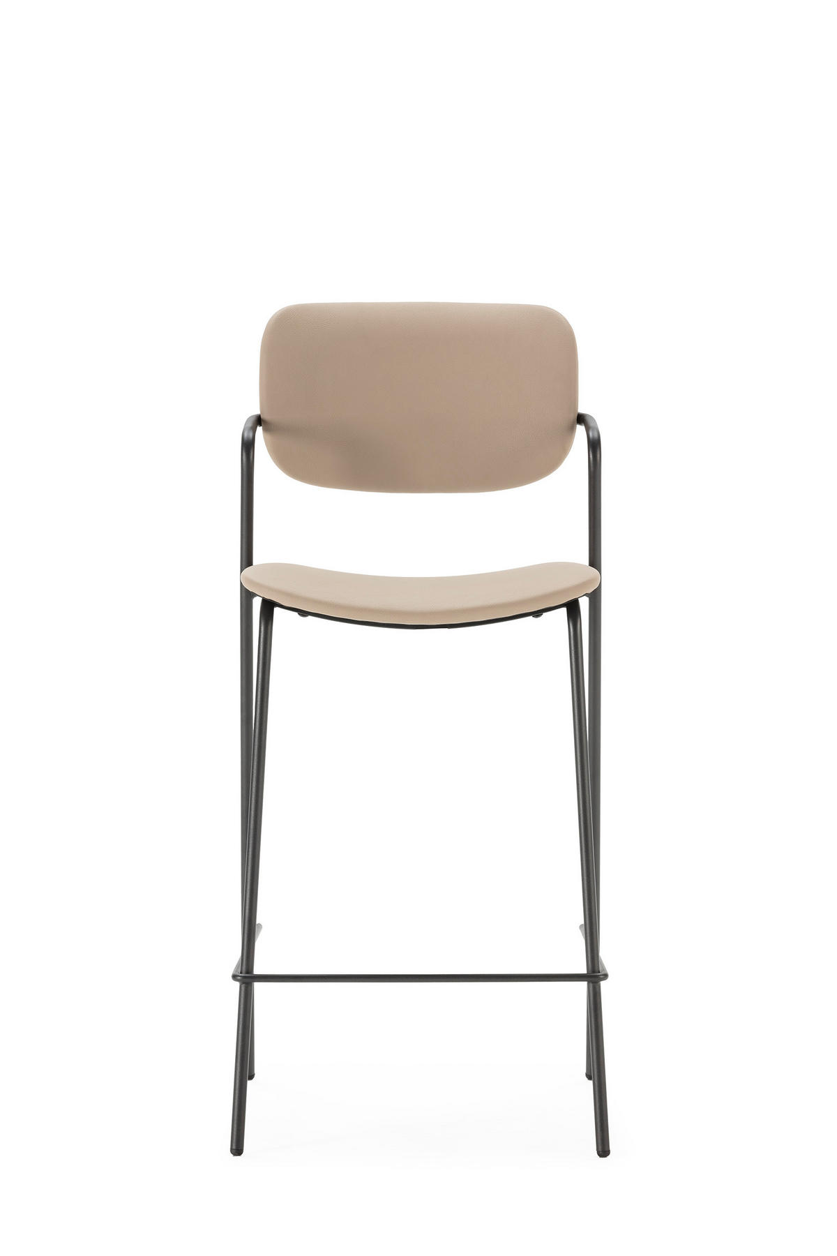 HOCKERN (Set aus 2) mit schwarzen metallbeinen - maika 44/51/66 cm - Beige, Textil (51/66/44cm) - Calicosy