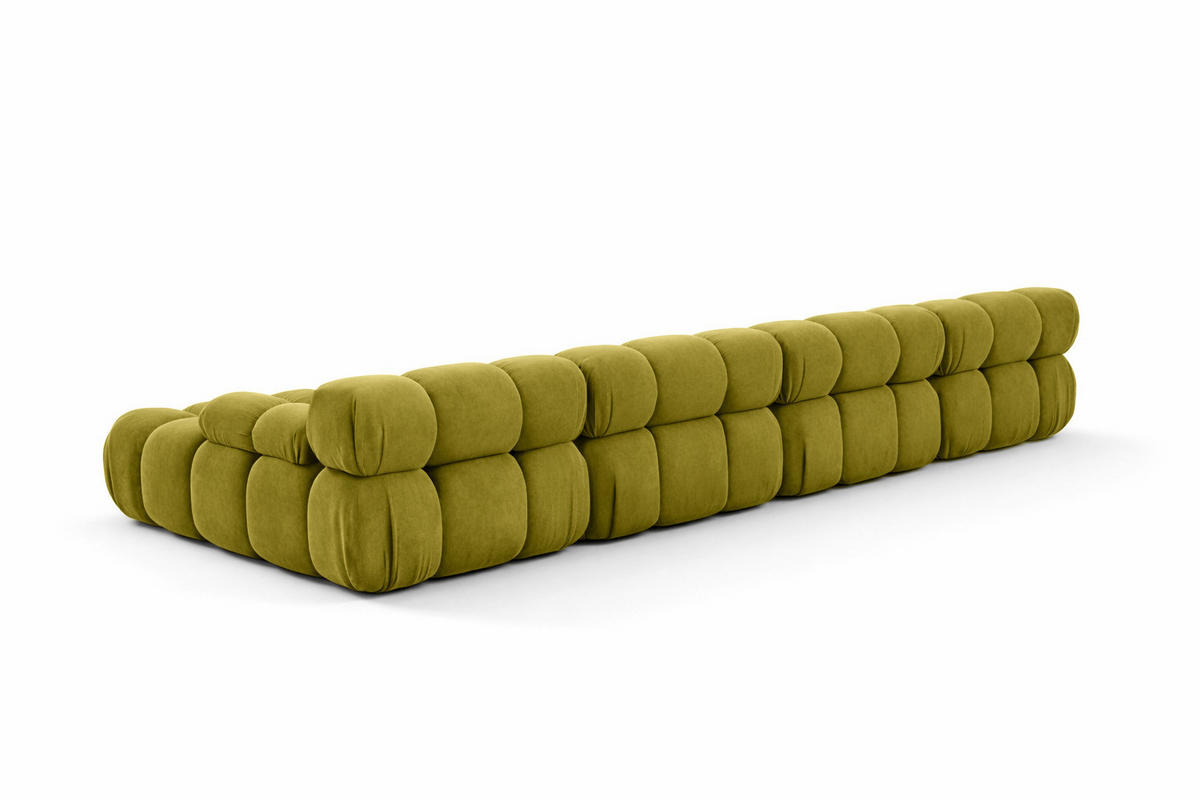 ECKSOFA U-Form XL, Stoff Velours Salvador, Olive, Selia U XL - Olivgrün, Holz (380/70/160cm) - Kaiser Möbel