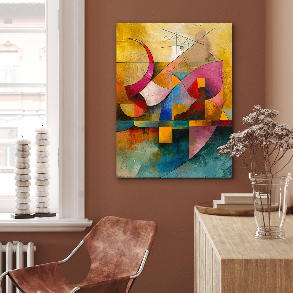 KOVOVÝ OBRAZ Umenie - abstraktné - moderné 60x80 cm - žltá, kov (60/80cm) - MuchoWow