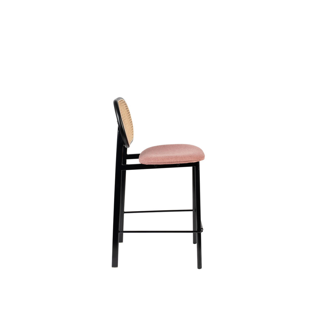 BARHOCKER Spike Rückenlehne 64,5 cm Natur/ Rosa - Pink, Textil (42.5/94/53cm) - Zuiver