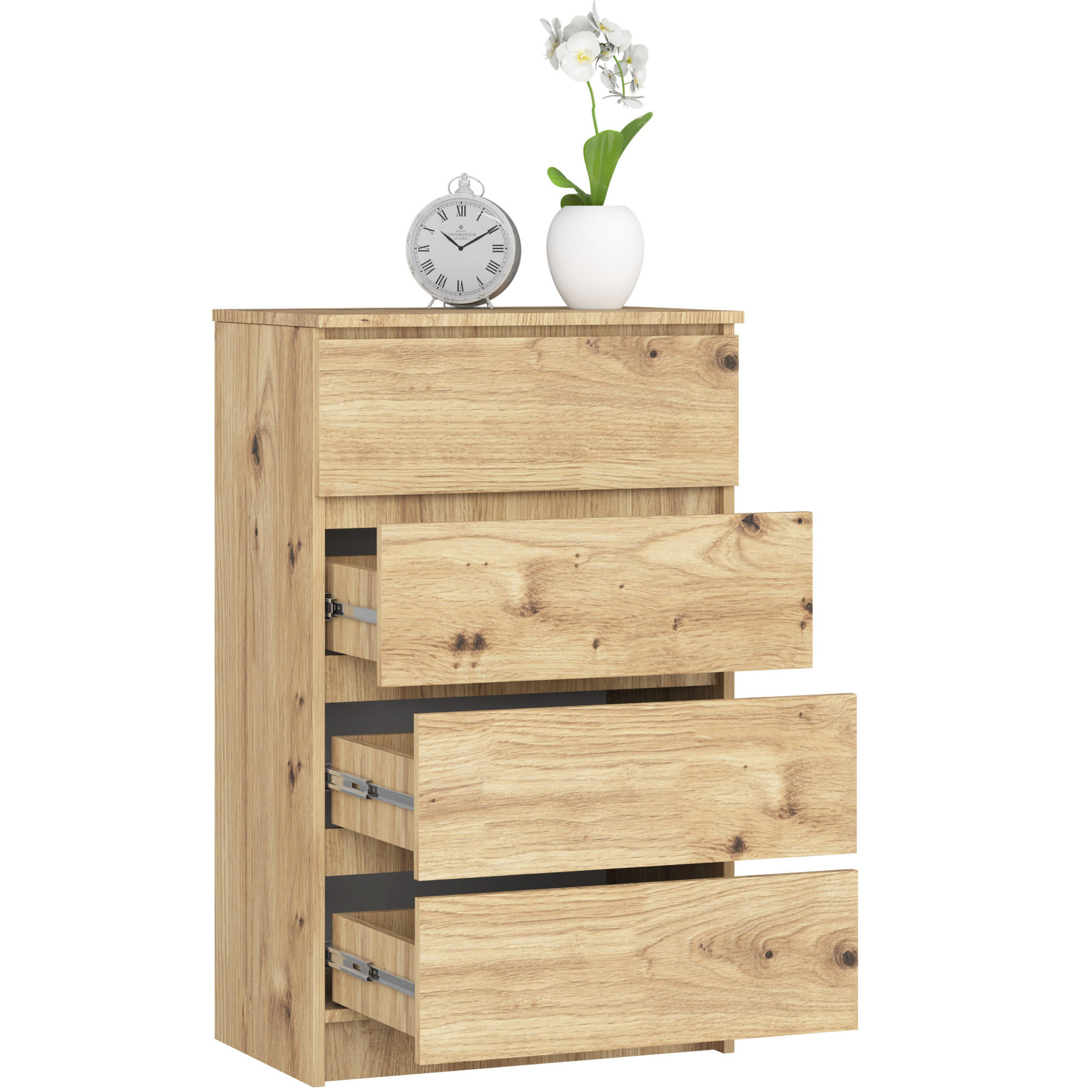 KOMMODE Eiche Artisan 60x40x99 cm - Eiche Artisan, Holzwerkstoff (60/99/40cm) - Akord