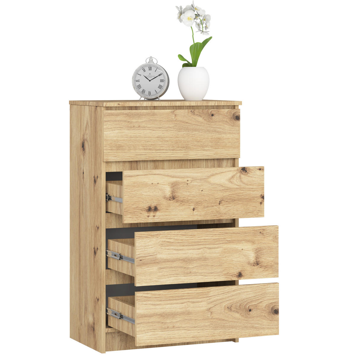 KOMMODE Eiche Artisan 60x40x99 cm - Eiche Artisan, Holzwerkstoff (60/99/40cm) - Akord