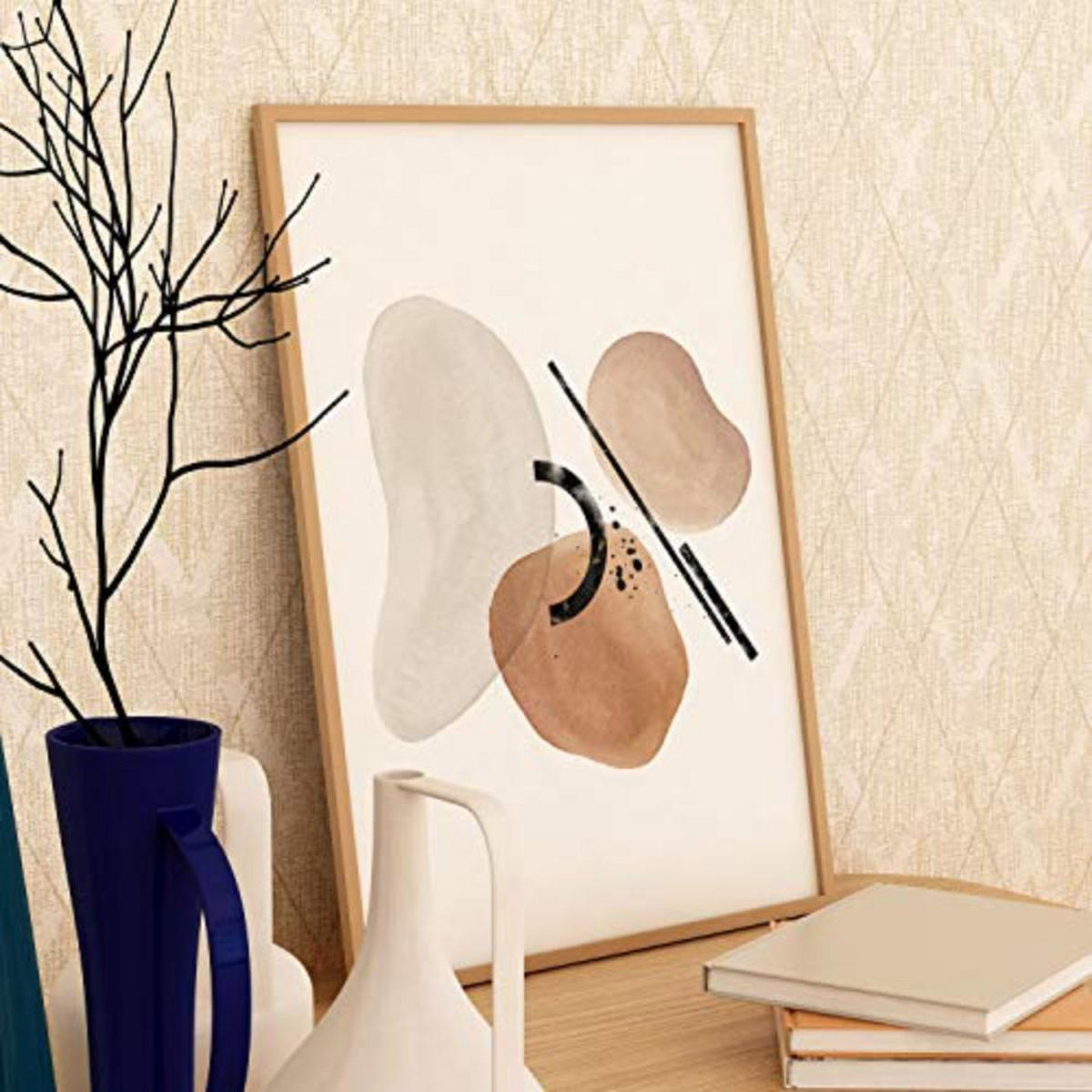 POSTER Set mit 4 abstrakte Formen und Figuren Braun A4 Rahmenlos - Klar, Papier (29.7/3cm) - Nacnic