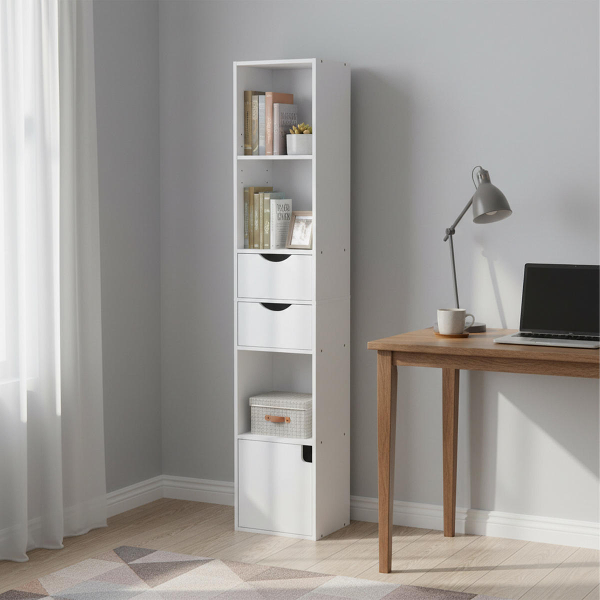 BÜCHERREGAL - Weiß, Holzwerkstoff (30/158/24cm) - Relaxdays