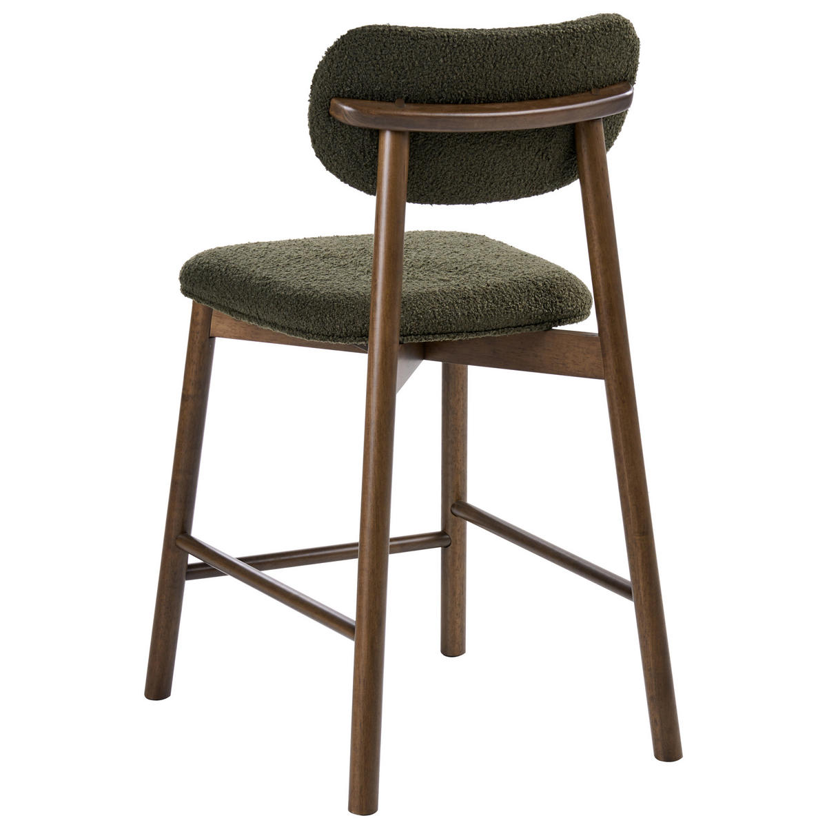 BARSTUHL 2er-Set Bouclé Braun/GrünMills - Braun, Textil (51/96/61cm) - Beliani