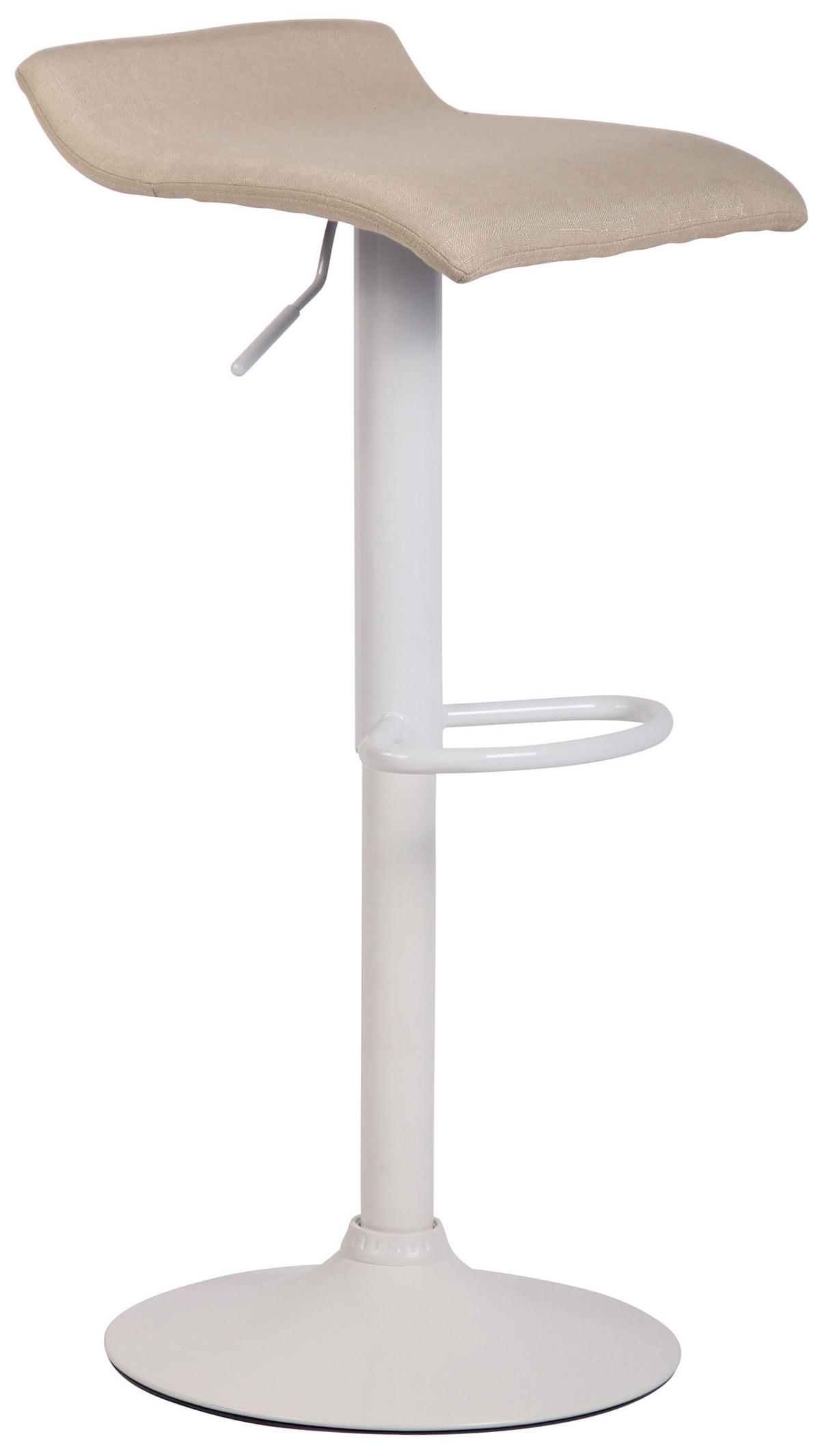 BARHOCKER Stoff creme - Creme/Weiß, Textil/Metall (36/63/39cm) - CLP