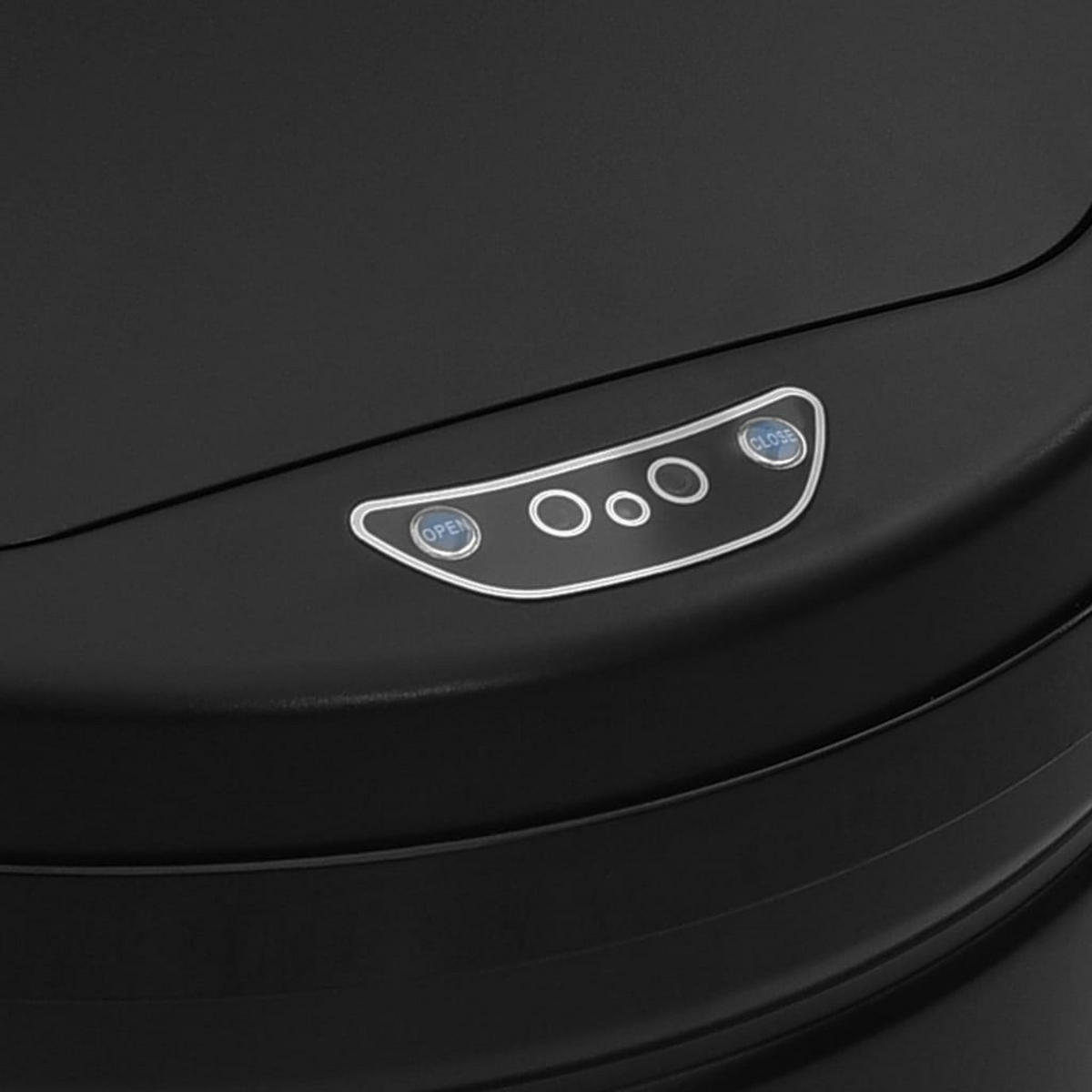 MÜLLEIMER mit Sensor 50L Schwarz Abfalleimer Automatik - Schwarz, Metall (30.5/81.5/30.5cm) - DELUKE