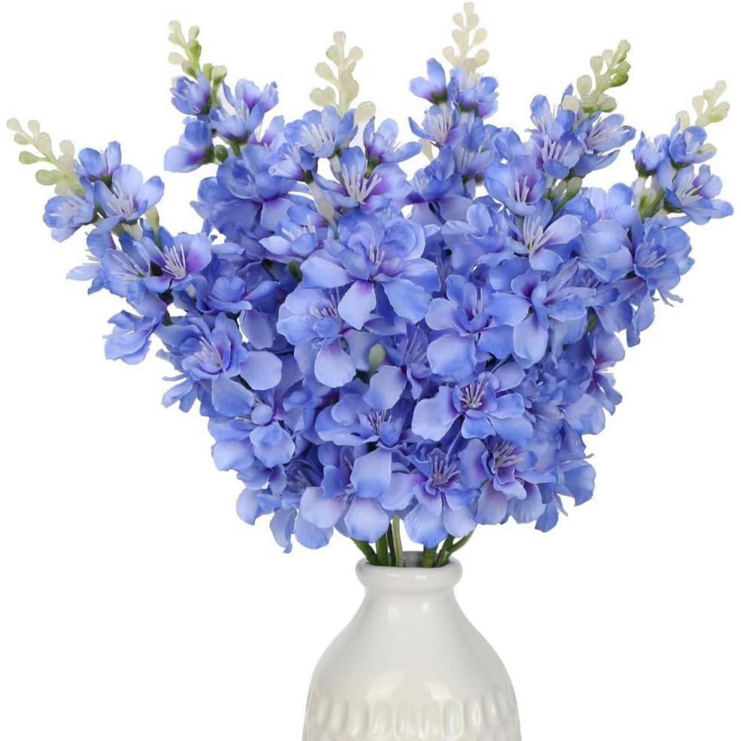 KUNSTBLUMEN Rittersporn 6er-Set 45 cm - Blau, Textil (30cm)