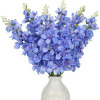 KUNSTBLUMEN Rittersporn 6er-Set 45 cm - Blau, Textil (30cm)