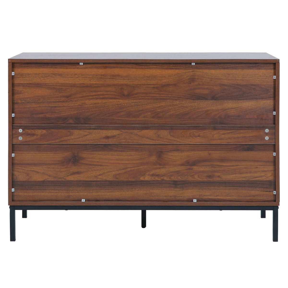 KOMMODE, dunkles Holzeffekt - Braun, Holz (40/76/112cm) - Oviala