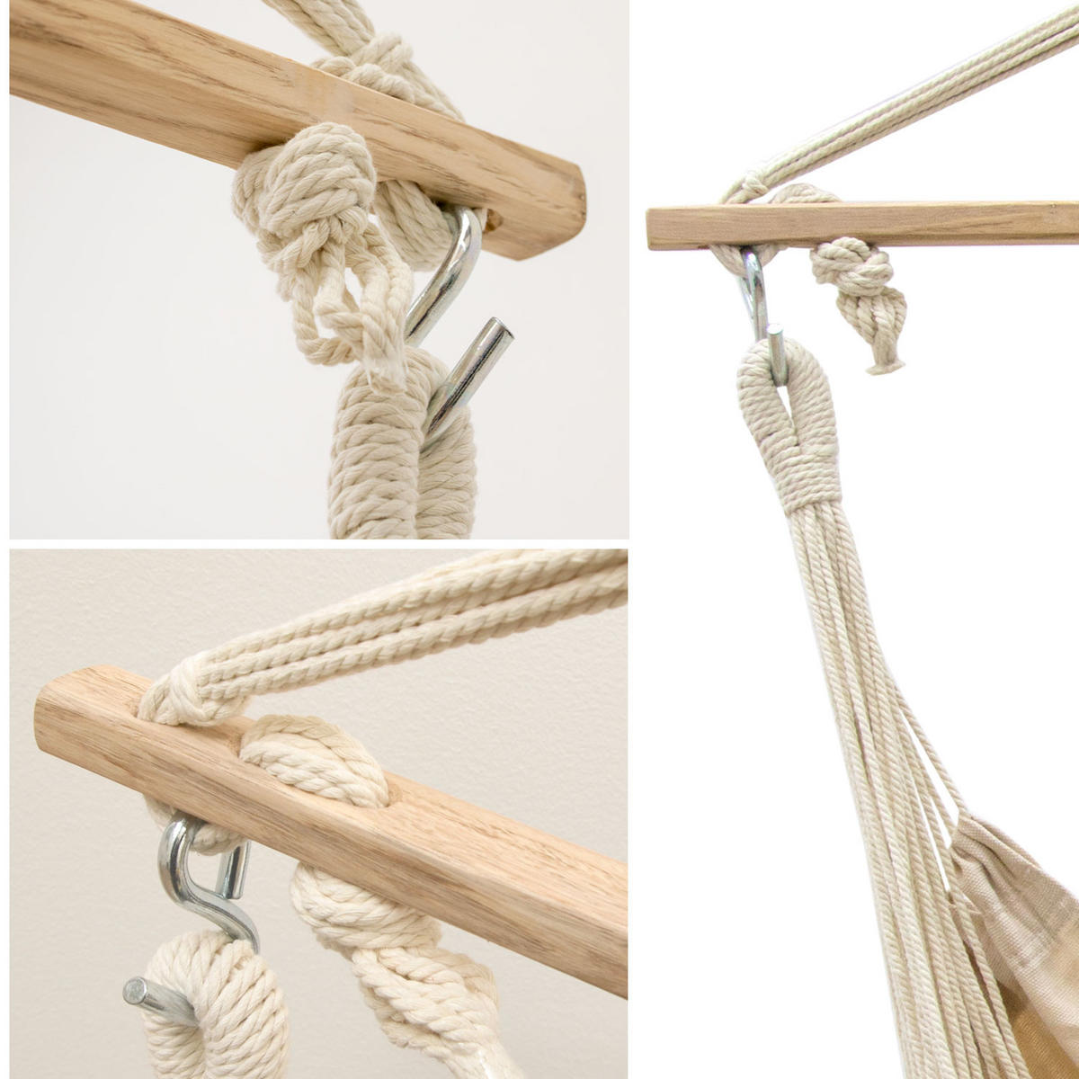 XXL-HÄNGESESSEL 185/30cm bis 150kg - Beige, Textil (130/155/185cm) - Amanka