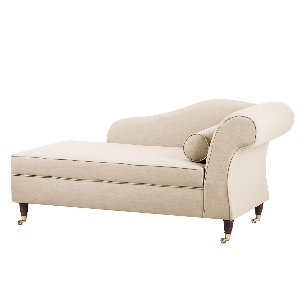 RECAMIERE - Webstoff - Beige, Textil (166/80/77cm) - home24