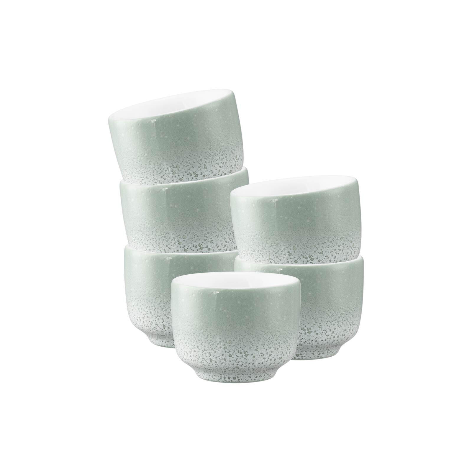 ESPRESSOTASSEN OHNE HENKEL Sento Home Aura mint 80 ml 6er Set - Mintgrün, Keramik (0.08L) - Seltmann Weiden