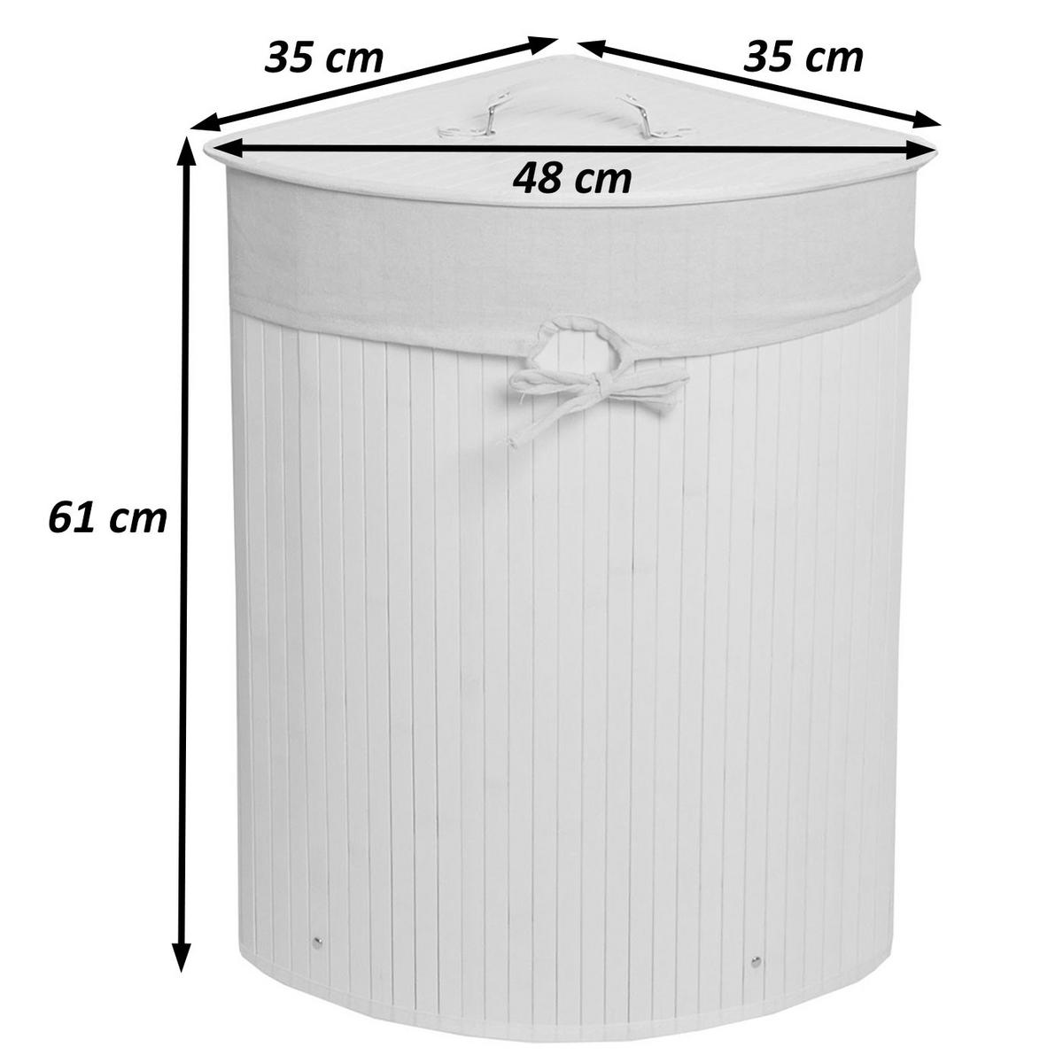 KOŠ NA PRÁDLO ECKWäSCHEKORB Bílý - bílá, textil (48/61/35cm) - MCW