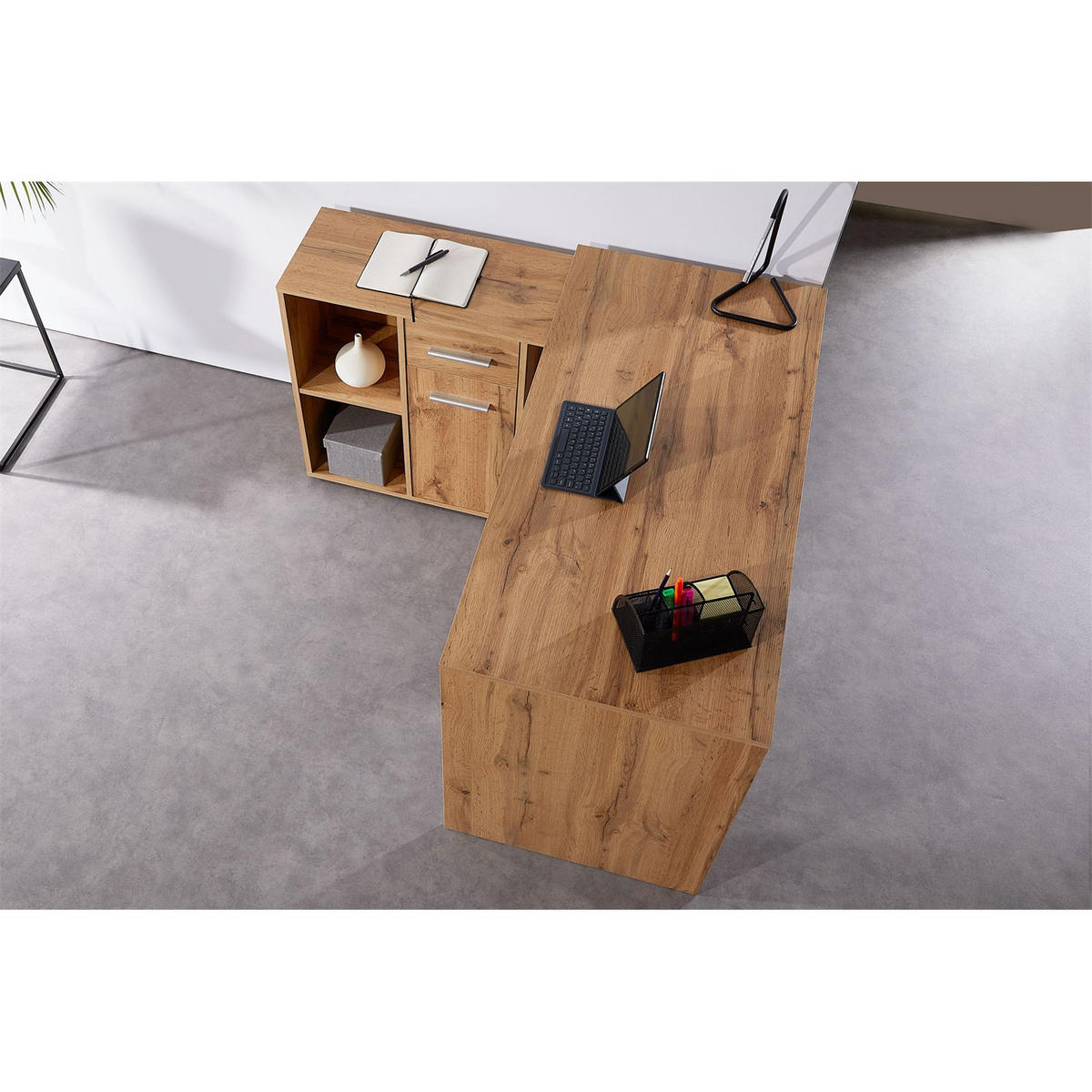 ECKSCHREIBTISCH DIEGO - Eiche Wotan, Holzwerkstoff (122/120/75cm) - CARO-Möbel