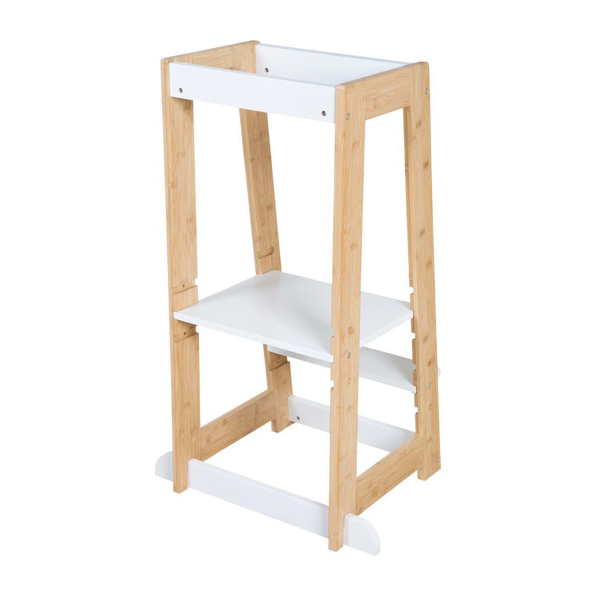 LERNTURM Bambus - Weiß - Weiß, Holz (54/88/43.5cm) - Roba