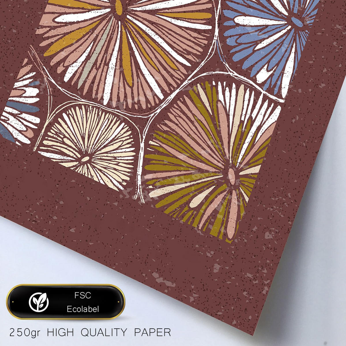 POSTER Set Mit 6 Drucken Von Blumen Im Ethnischen Drucke Sammlung Ästhetische Dekorative Rahmen Für Zuhause Wandkunstdruck A3 & A4 Schwarzer Rahmen - Schwarz, Papier (29/3cm) - Nacnic