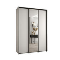 SCHWEBETÜRENSCHRANK 235,2/170/60 3-türig - Schwarz/Weiß, Holz/Metall (170/235/60cm) - Abiks Möbel