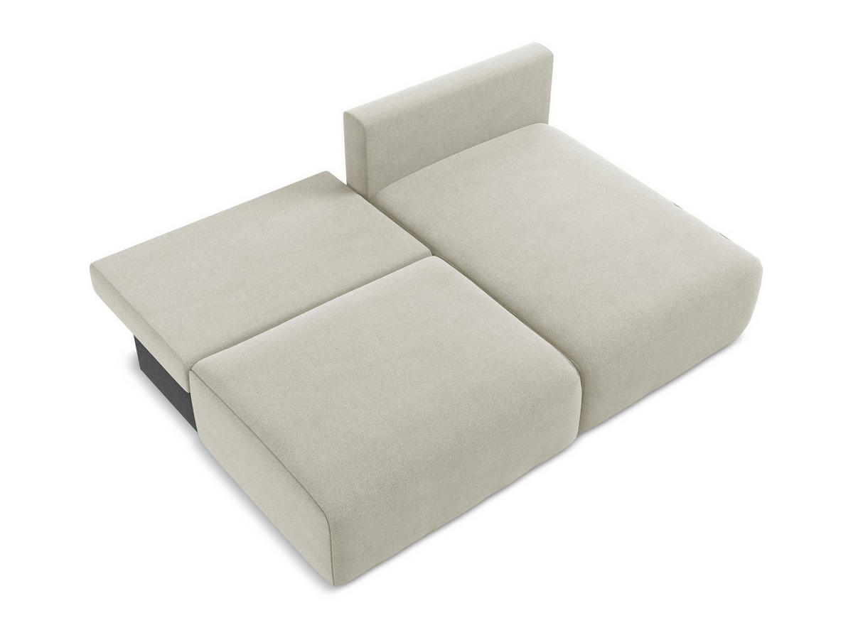 ECKSOFA mit Schlaffunktion rechts Strukturstoff Stoff Beige - Beige/Creme, Kunststoff/Textil (210/149cm) - Makamii