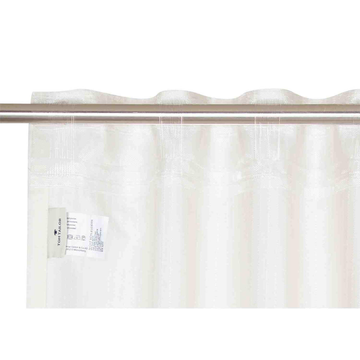 SCHLAUFENVORHANG MIT MODERNEN STREIFEN PIN STRIPE blickdicht - Naturfarben, Textil (130/0.5/250cm) - Tom Tailor