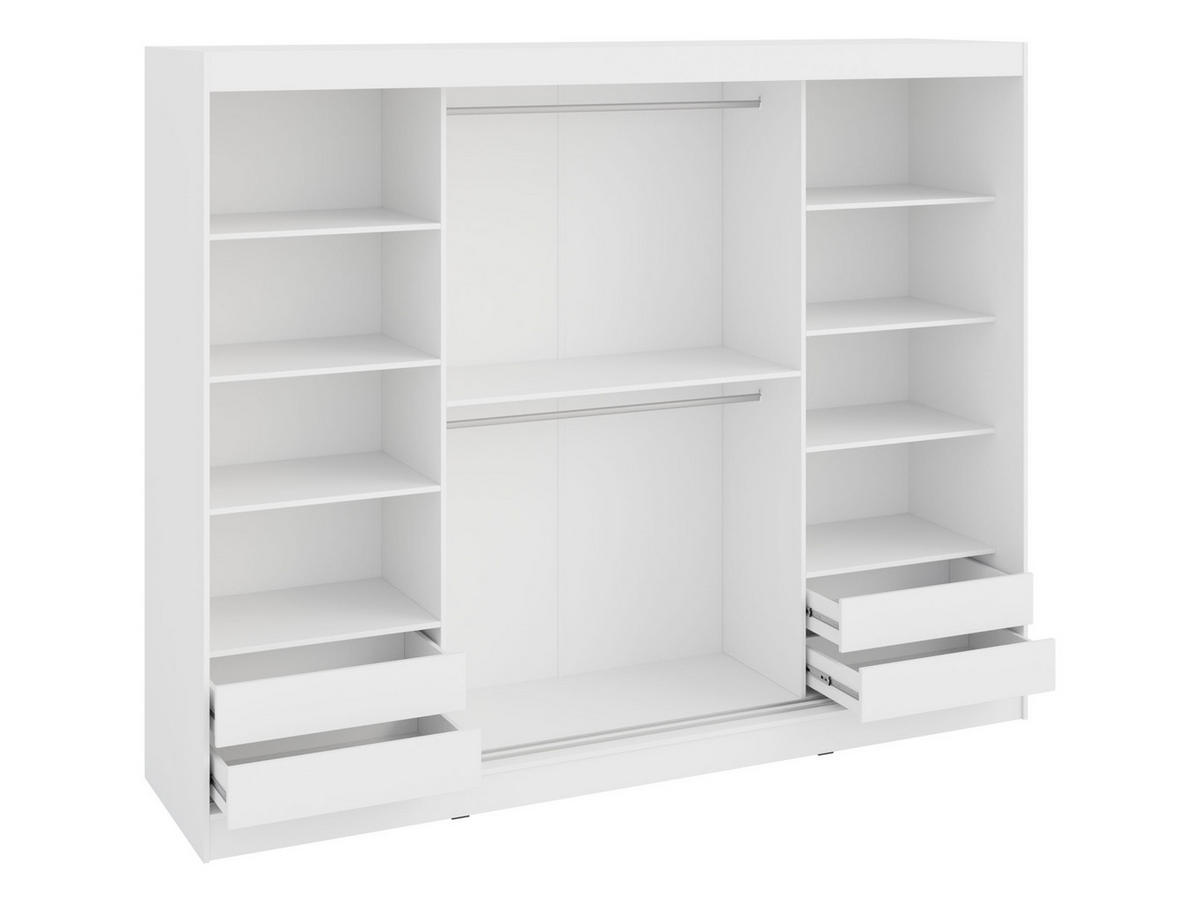 KLEIDERSCHRANK Norlio 250 - Silberfarben/Schwarz, Holzwerkstoff/Kunststoff (250/203/65cm) - MIRJAN24