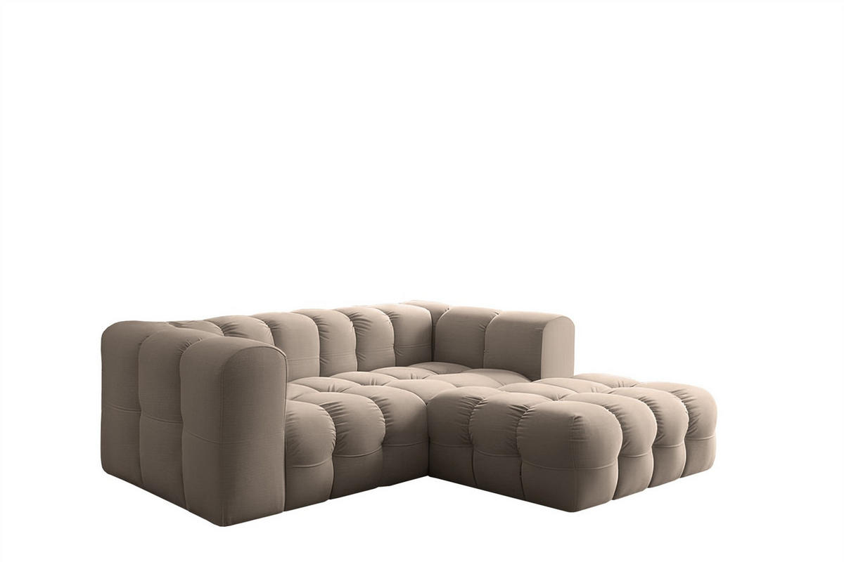 ECKSOFA Solvie Xs In Tiffani - Taupe, Holzwerkstoff/Textil (239/193cm) - Fun Möbel