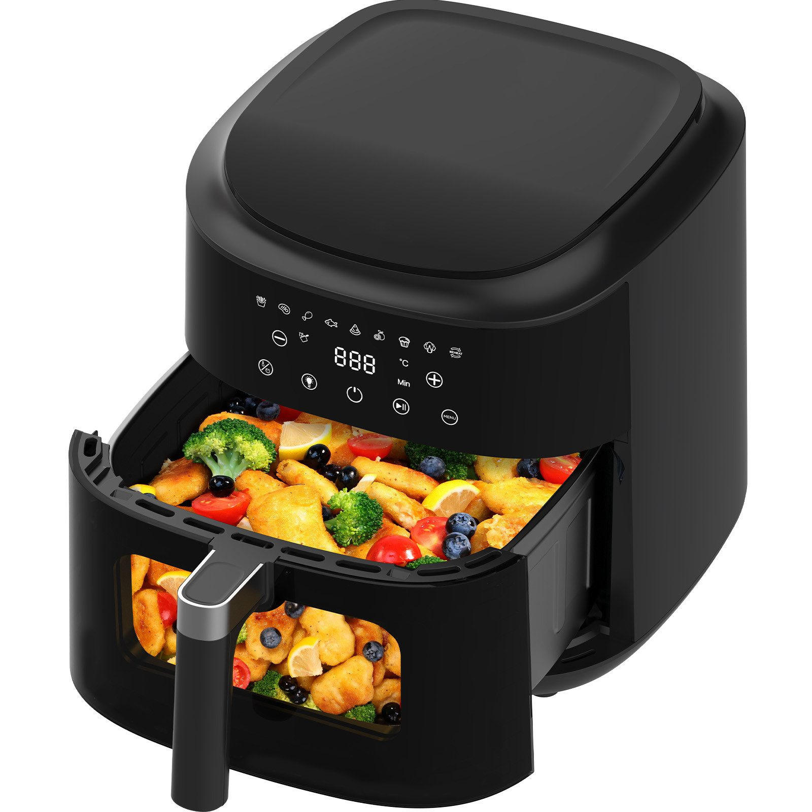 HEISSLUFTFRITTEUSE 9 Liter - Schwarz, Metall (31/32/31cm) - Aimax