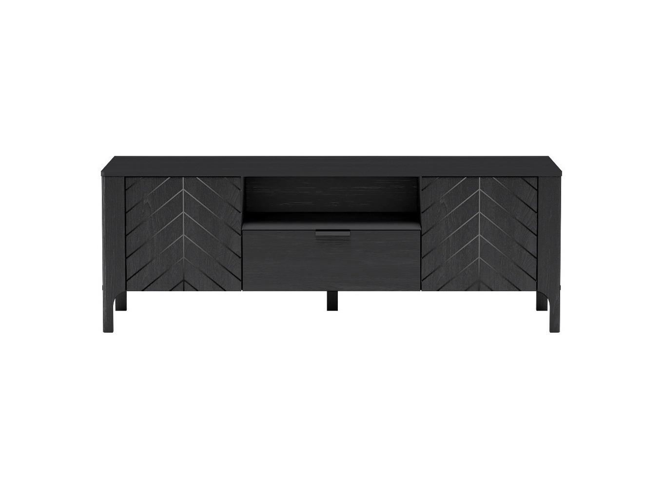TV-LOWBOARD Malumi MM-5 Schwarz Paintflow - Schwarz, Holzwerkstoff (160/57/40.5cm)