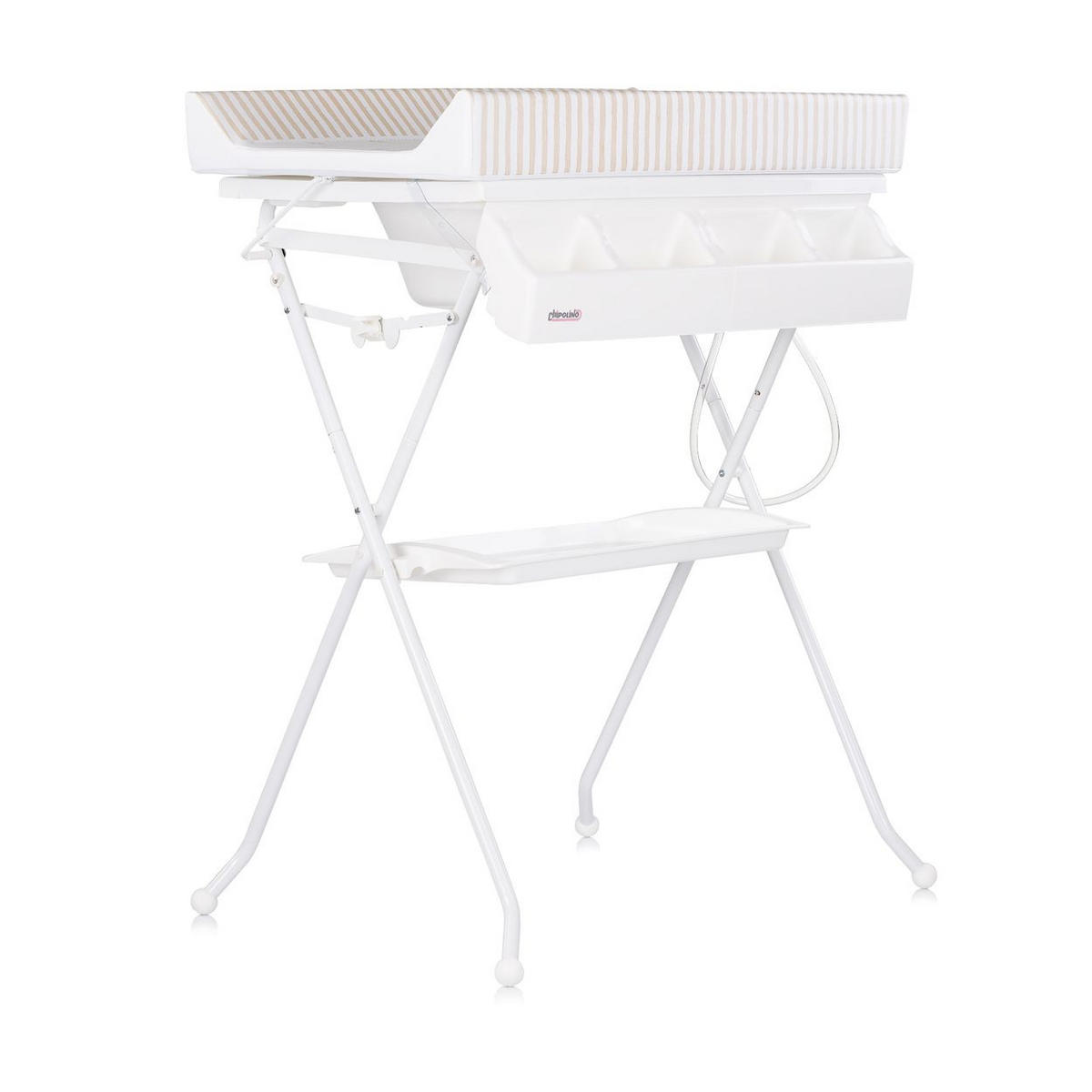 BABYWANNE Wickeltisch Aqua beige Aqua Zubehörfach klappbar Ständer Stopfen - Beige, Kunststoff (61/80cm) - Chipolino
