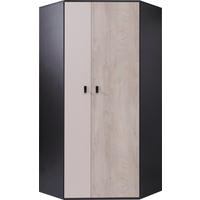 DREHTÜRENSCHRANK ISEO 90/190/90cm 2-türig Eichefarben - Blau/Eichefarben, Holzwerkstoff (90/190/90cm) - MASSENO