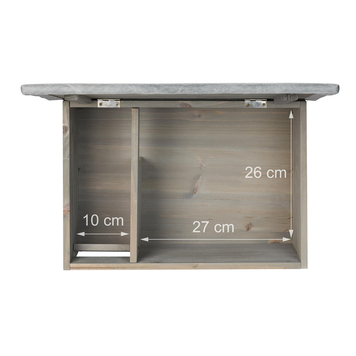 IGELHAUS - Grau, Holz/Textil (46/21/34cm) - Relaxdays