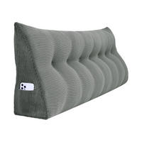 RÜCKENKISSEN für Bett Kord Grau 200 cm - Grau, Textil (50/200cm) - Vercart