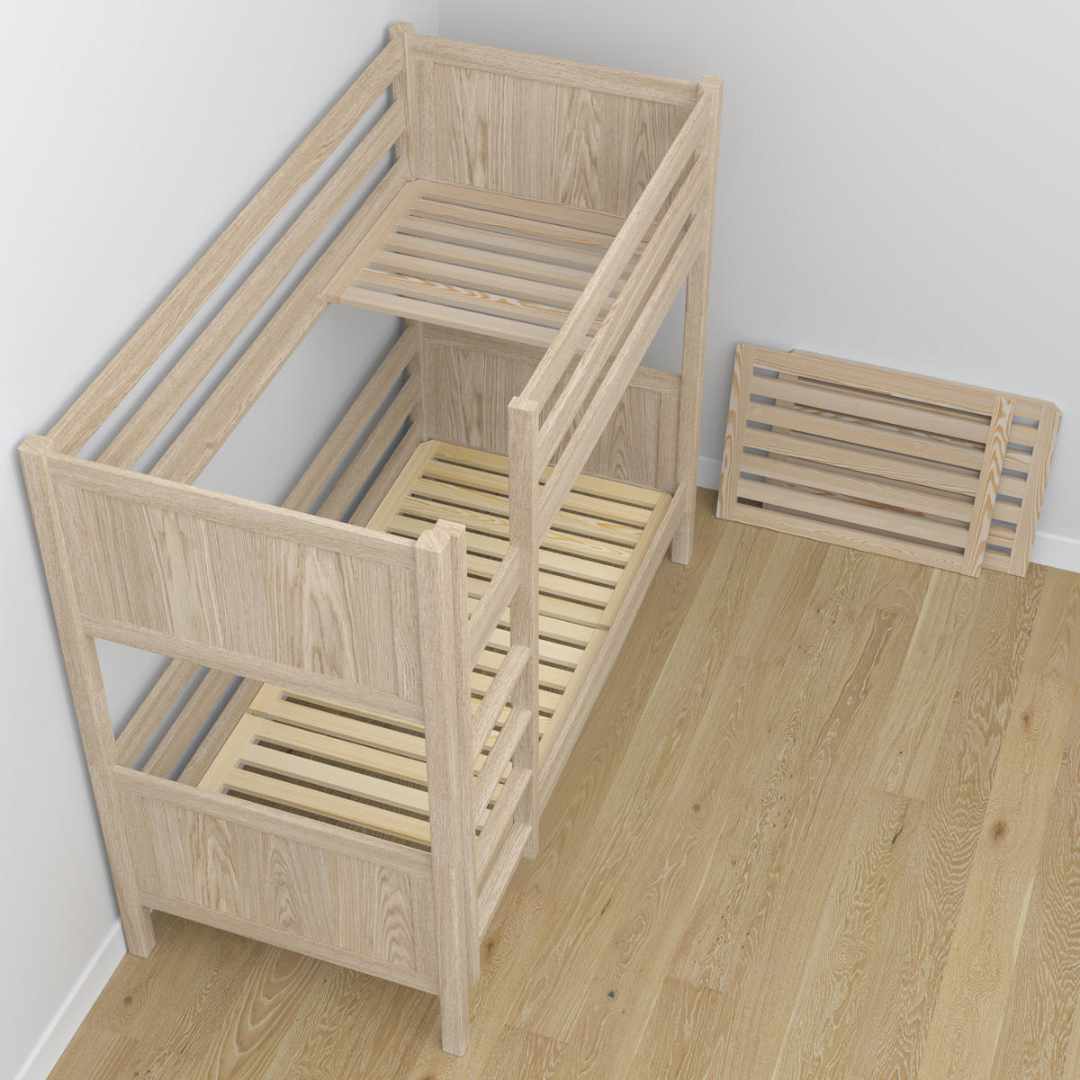 ETAGENBETT N02 Sonoma Eiche 90/200 - Sonoma Eiche, Naturmaterialien/Holz (90/200cm) - N-Wood