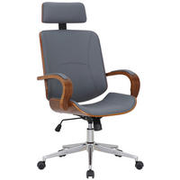 BÜROSTUHL Daytona, Walnuss/Grau - Walnussfarben/Grau, Textil/Metall (70/125/70cm) - TPFLiving