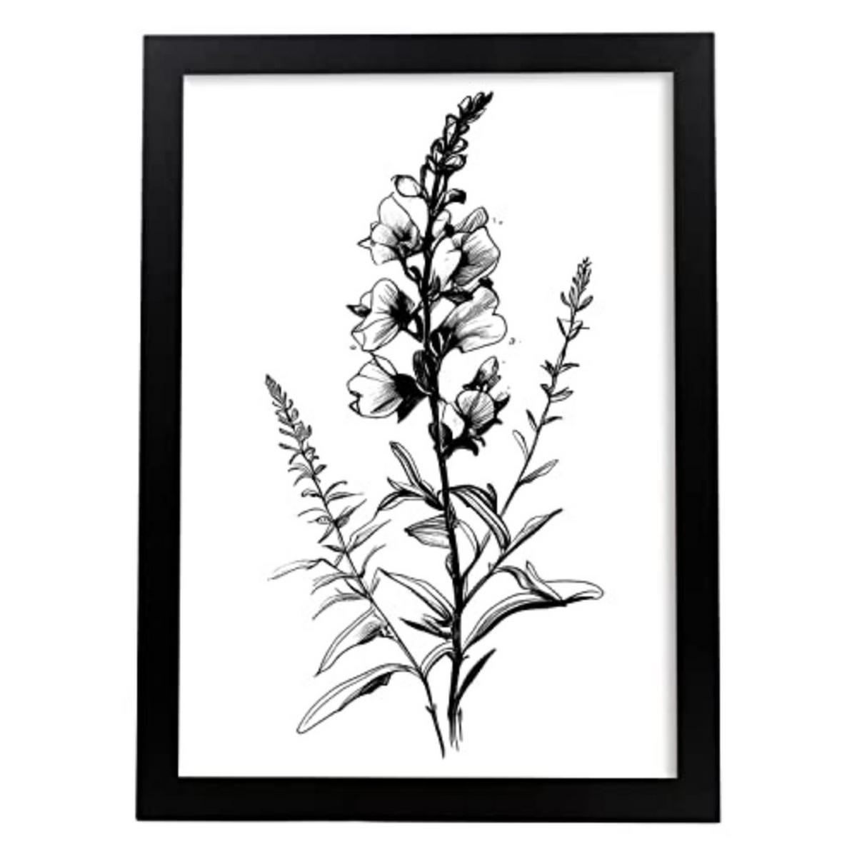 POSTER Löwenmaul 3 Im Nordischen Stil. A4 Rahmenlos - Klar, Papier (29.7/5/21cm) - Nacnic