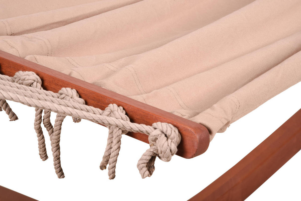 HÄNGEMATTE Miami mit Gestell Braun Eukalyptus Relaxmatte - Braun, Holz (100/98/300cm) - DELUKE