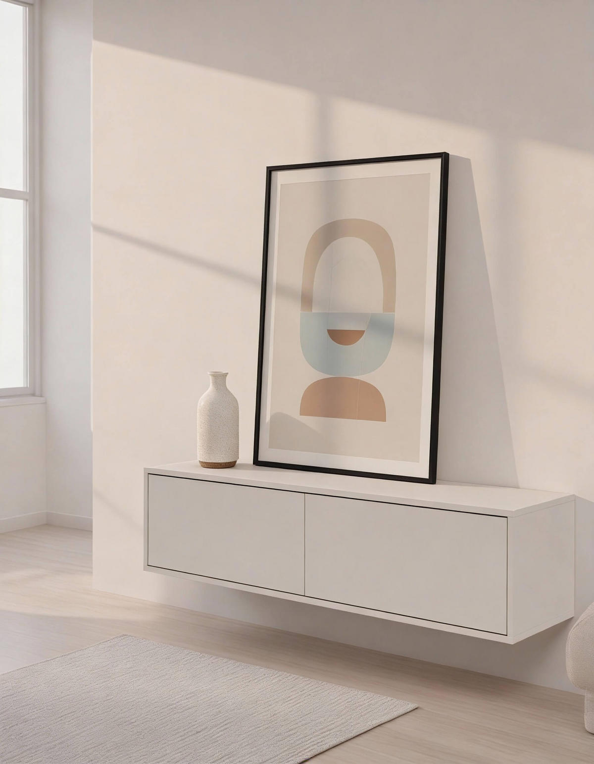 LOWBOARD Das Schwebende - Beige, Holzwerkstoff (160/36/42cm) - Mokebo