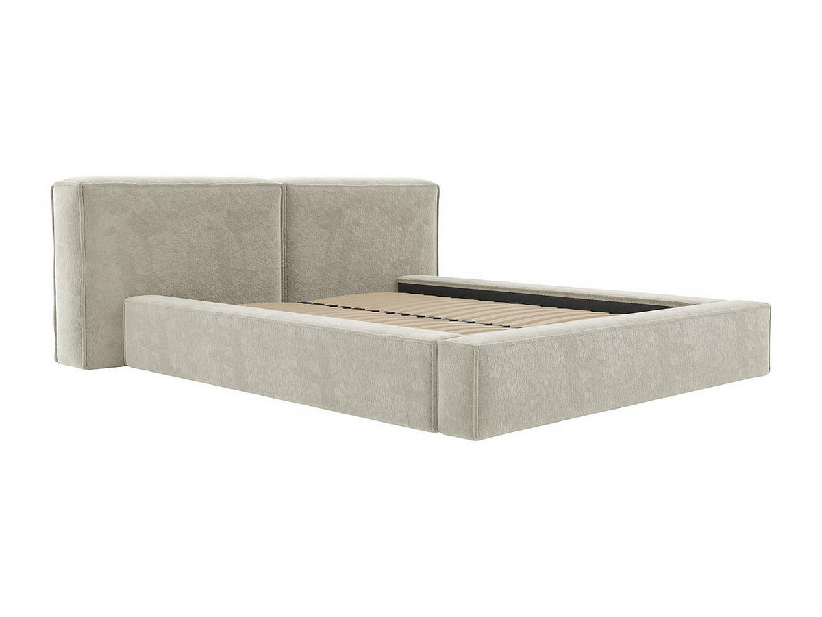 BETT mit Bettkasten - 2 Personen - stoff - beige Timano - Weiß, Textil (140/190cm) - Vente-Unique
