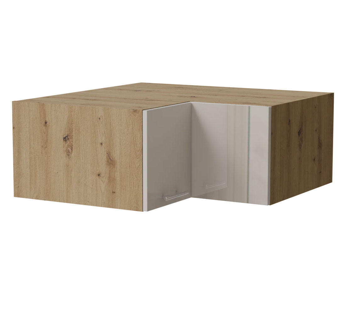 Feldmann-Wohnen Eckaufsatzschrank Creme, Eiche Artisan 90x36x90 cm