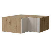 ECKAUFSATZSCHRANK Brerra W14/90/36 Eiche Artisan / RAL 9001 creme Hochglanz 90 / 90 / 36cm - Creme/Eiche Artisan, Holz/Holzwerkstoff (90/36/90cm) - Feldmann-Wohnen